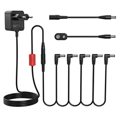 Abbildung von Donner Power Supply Adapter Netzteil für Gitarre Effektpedal 9V DC 1A mit 5 Daisy Chain kostenlosen Kabel (DPA 100)