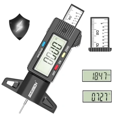 Abbildung von GODESON Digitaler Profiltiefenmesser für Reifen,Reifenprofiltiefenmesser Digital Mit Großes LCD Display, Reifen reifenprofilmesser Motorrad, Auto, LKW in Zoll/MM…