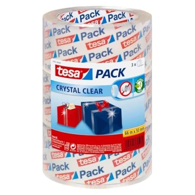 Abbildung von tesa Packband &quot;Crystal Clear&quot;, kristall klar, 3 Rollen, 66m x 50mm