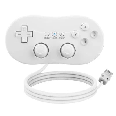 Abbildung von OSTENT Kabelgebundener Classic Controller Gamepad Joystick für Nintendo Wii Remote Konsole Videospiel Farbe Weiß