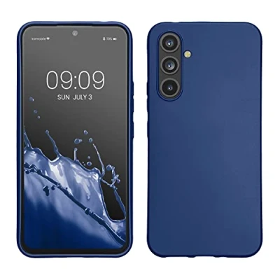 Abbildung von kwmobile Hülle kompatibel mit Samsung Galaxy A54 5G TPU Silikon Handyhülle Schutzhülle stoßabsorbierend flexibel Case in Metallic Blau