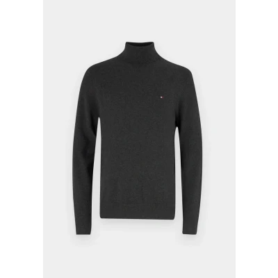 Abbildung von Tommy Hilfiger PIMA ROLL NECK Strickpullover, Herren, Größe: Medium, Dark grey heather