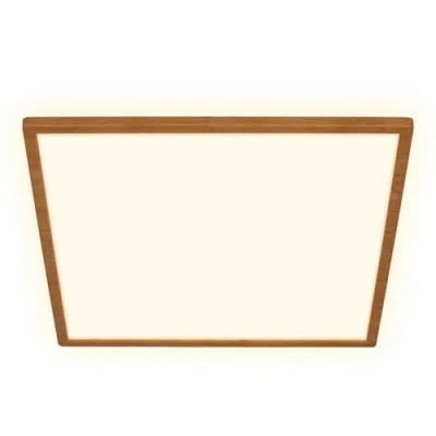 Abbildung von BRILONER LED Deckenlampe mit indirektem Licht, flach, warmweißes Lampe, Deckenleuchte, Wohnzimmerlampe, Panel, Küchenlampe, Schlafzimmerlampe, 42x42x3 cm, Holzrahmen