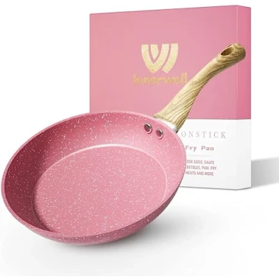 Abbildung von Innerwell Antihaft Bratpfanne 20cm Rosa Granit Beschichtet Pfannen Pfanne Klein Induktion PFOA freie Kratzfeste Aluminium