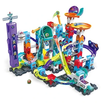 Abbildung von VTech Marble Rush Space Magnetic Set XL300 E Interaktive Murmelbahn mit spannenden Bahnelementen, verschiedenen Aufbaumöglichkeiten und Licht Soundeffekten Für Kinder von 4 12 Jahren