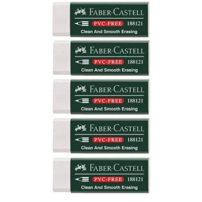 Abbildung von Faber Castell 188121 Radierer 7081 N PVC Free, Kunststoff (5 Radierer, weiß)