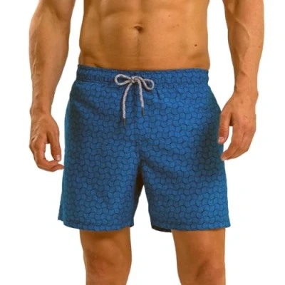 Abbildung von RIPT Performance Herren Essentials Quick Dry UV 50 Sonnenschutz Badeshorts Badehose, Blauer Wirbel Druck, L