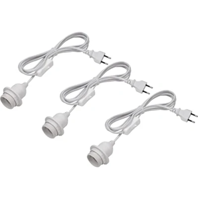 Abbildung von Meister Lampenfassung E27 3,5 Meter weiß 3 Stück Mit Ein /Ausschalter Ideal für DIY Projekte Geeignet Steh &amp; Hängelampen / Lampenaufhängung Kabel Leuchte 7443890