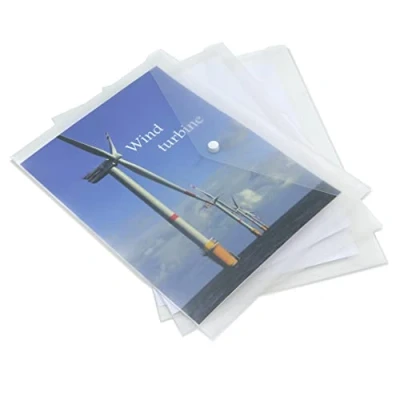 Abbildung von Rapesco 1040 ECO Dokumentenmappe mit Druckknopf, A4, Transparent, 5 Stück