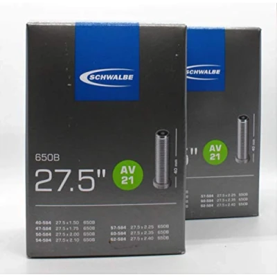 Abbildung von Schwalbe Unisex Adult AV21 Fahrradschläuche, Schwarz, 27,5&quot; 2er Pack