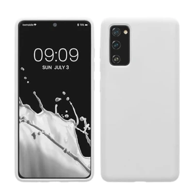 Abbildung von kwmobile Hülle kompatibel mit Samsung Galaxy S20 FE Silikon Handy Case Handyhülle weiche Oberfläche kabelloses Laden Weiß matt