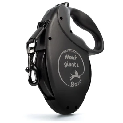 Abbildung von flexi® Giant Black Edition Gurt 8 m schwarz, Roll Leine für Hunde bis 50 kg