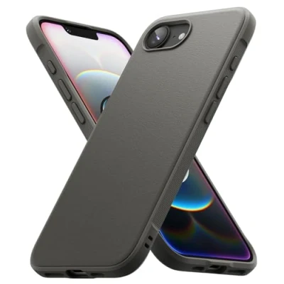 Abbildung von Ringke Onyx Kompatibel mit iPhone 16e 2025 (6,1 Zoll) Hülle, [Fester Griff] rutschfest Elegantes Design Passgenaue TPU Stoßfest Kratzfest Einzigartige Textur HandyHülle Gray