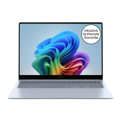 Abbildung von Samsung Galaxy Book4 Edge AI Laptop, 16 Zoll Display, 16GB RAM, Snapdragon X Elite Prozessor, Notebook 512GB Speicher, Copilot+ PC, Sapphire Blue, 3 Jahre Herstellergarantie