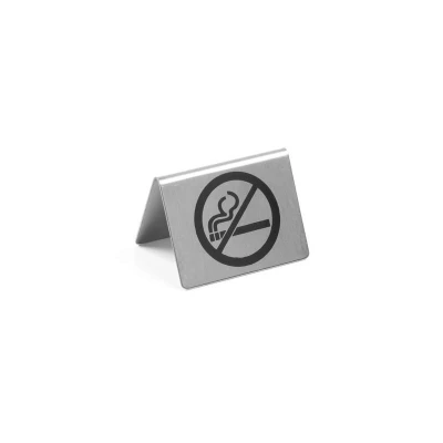 Abbildung von HENDI Tischschild Rauchverbot 5 x 3,5 4 cm Edelstahl Nicht Rauchen Symbol beideitig bedruckt, Gastro Tischschilder kaufen