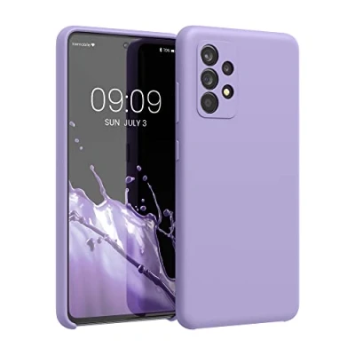 Abbildung von kwmobile Hülle kompatibel mit Samsung Galaxy A52 / 5G A52s Silikon Handy Case Handyhülle weiche Oberfläche kabelloses Laden Veilchen Lila