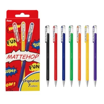 Abbildung von Pentel Mattehop Gelroller, 1,0 mm, 7 Stück, Originalfarben
