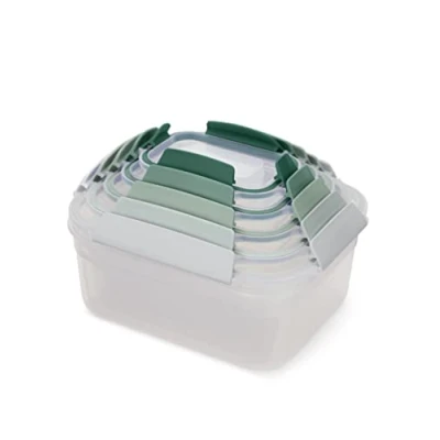 Abbildung von Joseph Nest Lock, 5 Stück Kunststoff Küche Lebensmittel Lagerung aufbewahrungsbox mit Deckel, auslaufsicher, luftdicht, platzsparend, BPA frei Salbei Grün