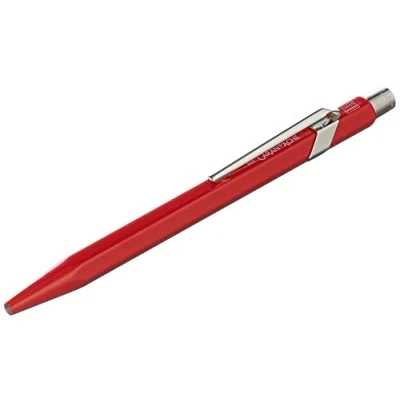 Abbildung von CARAN d&#039;ACHE Kugelschreiber 849 aus Metall Rot mit roter Mine, 1 Stück (1er Pack)