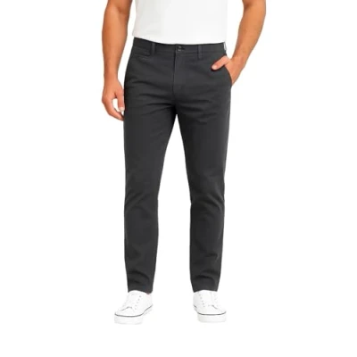Abbildung von D’MARO Herren Chino Hose Regular Fit Baumwolle mit Stretch Bequeme Stoffhose für Freizeit &amp; Business Modern Pflegeleicht Chinos Männer Anthrazit 34W/34L