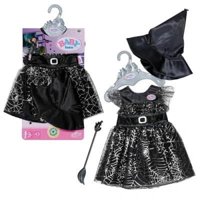 Abbildung von BABY born Hexenkleid mit Besen und Hexenhut, Puppenkleid für 43 cm Puppen, 836026 Zapf Creation