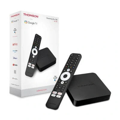Abbildung von Thomson Streaming Box 240, 4K UHD, Google TV, Sprachsteuerung, WiFi, Googlecast integriert