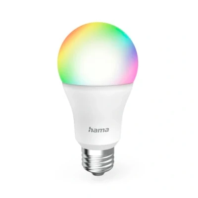 Abbildung von Hama Smarte WLAN LED Lampe, E27, Matter, 9W, RGBW, für Sprach /App Steuerung, Weiß