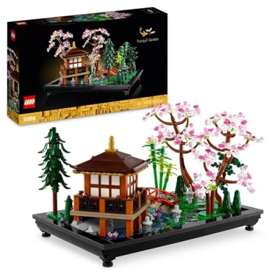 Abbildung von LEGO 10315 Icons Garten der Stille, botanical Zen Set für Erwachsene mit Lotusblumen, anpassbare Schreibtisch Dekoration, inspiriert von Japan, achtsames Geschenk Frauen und Männer