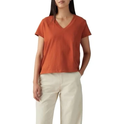 Abbildung von Levi&#039;s BOXY TEE Tshirt basic, Damen, Größe: Large, Picante slub