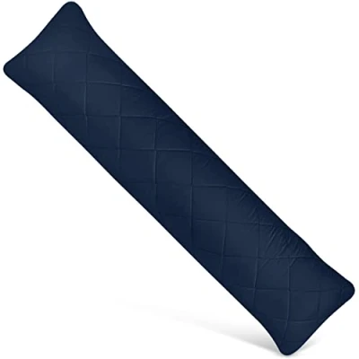 Abbildung von Utopia Bedding gestepptes Körperkissen, 40x145 cm Schwangerschafts und Umstandskissen, Seitenschläferkissen, weiche Polyesterfüllung (Marineblau)