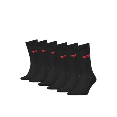 Abbildung von Levi&#039;s Unisex Recycled Regular CUT Batwing LOGO S 6 PACK Socken, Größe: 39 42, Black