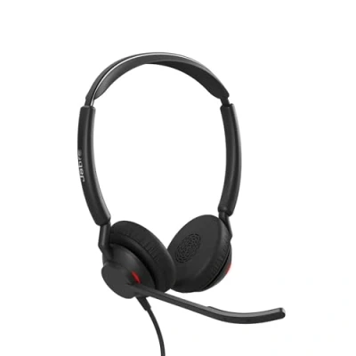 Abbildung von Jabra Engage 50 II schnurgebundenes Stereo Headset mit geräuschunterdrückender 3 Mic Technologie und USB A Kabel, ultraleicht allen führenden UC Plattformen wie Zoom &amp; Unify kompatibel Schwarz
