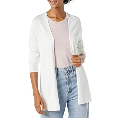 Abbildung von Amazon Essentials Damen Leichte Strickjacke, Vorne Offen (Erhältlich In Übergröße), Elfenbein, S