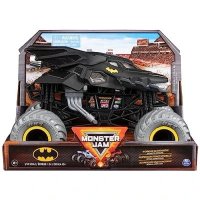 Abbildung von Monster Jam, Offizieller Batman Truck, Sammler Druckguss Fahrzeug, Maßstab 1:24, Kinderspielzeug für Jungen ab 3 Jahren