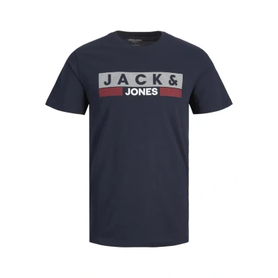 Abbildung von Jack &amp; Jones Jjecorp LOGO TEE Oneck Tshirt print, Herren, Größe: 5XL, Navy blazer