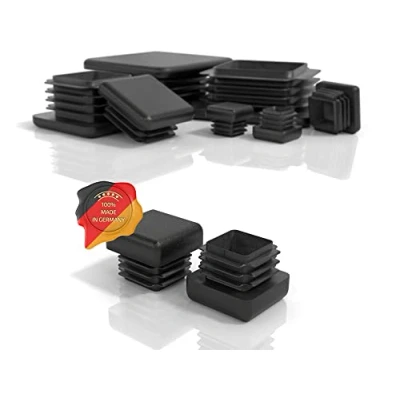 Abbildung von PD® Lamellenstopfen 15x15 mm für Vierkantrohr Vierkant Endkappen aus PE Kunststoff Rohrstopfen zur Rohrabdeckung von Stahlrohr, Edelstahlrohr, Alurohr &amp; Aluprofil Quadratstopfen Schwarz 10 Stk