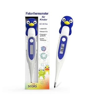 Abbildung von scala Digitales Fieberthermometer SC 44 flex Speed 10 sec. Pinguin weiß, Kinder und Babys