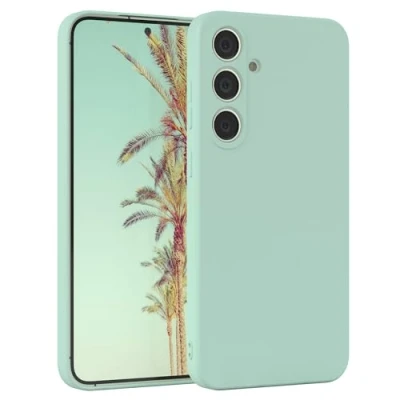 Abbildung von EAZY Case Silikonhülle für Samsung Galaxy S24 Plus Hülle Silikon Grün weich stoßfeste Handyhülle Schutzhülle mit Kameraschutz Dünn Premium Schutz Cover Bumper in Mint