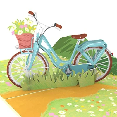 Abbildung von papercrush® Pop Up Karte Fahrrad mit Blumen 3D Geburtstagskarte für Frau &amp; Freundin, Glückwunsch zum Geburtstag oder Muttertag Radfahrer, Gutschein Fahrradtour, Geldgeschenk Fahrradhelm