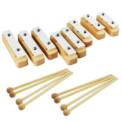 Abbildung von A Star Chime Bar Set mit 8 diatonischen Sopran Glockenspiel Xylophonen aus Holz Schlägeln C6 bis C7