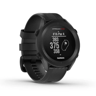 Abbildung von Garmin Approach S12 GPS Golfuhr mit Schlagweitenmessung &amp; Distanzangaben zum Grün/ Hindernissen auf 42.000 Golfplätzen. 1,3“ Display einfacher Bedienung bis zu 30 h Akkulaufzeit im Golf Modus.