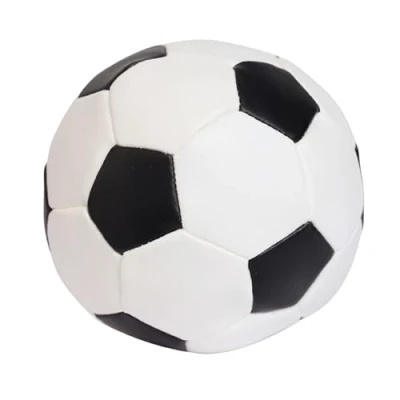 Abbildung von alldoro 60302 Softball, Fußball in schwarz weiß, Softfußball aus Schaumstoff, weicher Schaumstoffball, Kinderball für Drinnen und Draußen, Spielball Kinder Babys ab 0 Monaten, Ø 10 cm