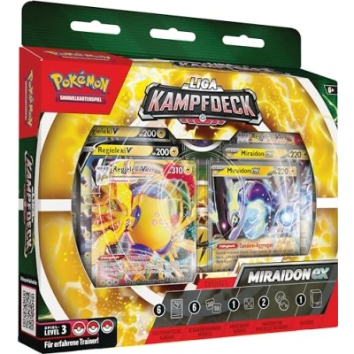 Abbildung von Pokémon Sammelkartenspiel: Liga Kampfdeck Miraidon ex (1 sofort spielbares Deck mit 60 Karten, inklusive &amp; Regieleki VMAX!)