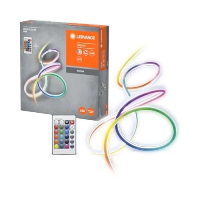 Abbildung von LEDVANCE NEON FLEX 2M LED Streifen, weiß, 4,7W, 45lm, RGB Farbsteuerung, homogene Lichtverteilung, USB Anschluss, lange Lebensdauer, einfache Montage, für Innenanwendung, Schutzklasse IP20