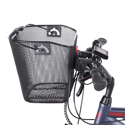 Abbildung von FISCHER E Bike Lenkerkorb mit Schnellbefestigung, speziell für Bikes entwickelt, Tragkraft 5kg, passend alle gängigen Displays einer Breite von 9 cm, u.a. BOSCH Displays, schwarz