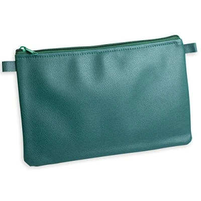 Abbildung von effektivo Banktasche mit Reißverschluss, Kunstleder grün, 27 x 17 cm, passend für Dokumente bis DIN A5
