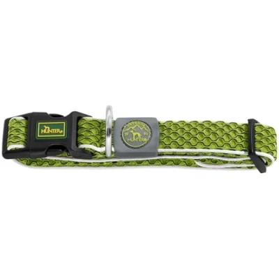 Abbildung von HUNTER HILO VARIO BASIC Halsung für Hunde, 3D Mesh Material, reflektierend, luftdurchlässig, leicht, S M, limette