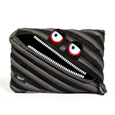 Abbildung von ZIPIT Wildlings Federmäppchen für Jungen Extra Großes Mäppchen die Schule Monster Etui Kinder Federmappe Schwarz