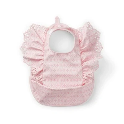 Abbildung von Elodie Details Baby Lätzchen mit Auffangschale Abwaschbar Skandinavisches Design Wasserdicht Embroidery Anglaise Pink