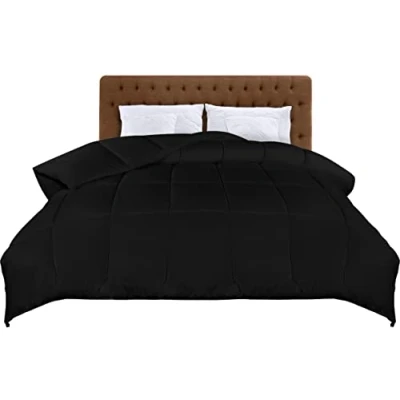 Abbildung von Utopia Bedding Bettdecke 200 x cm, Ganzjahres Bettdecke, Leichte mit Polyesterfüllung, Mikrofaser Schlafdecke (Schwarz)